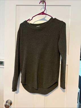Pink Clover Olive Green Textured Crewneck Sweater